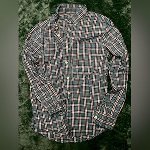 Abercrombie & Fitch Plaid Woven Button Shirt - Green Red, Small
